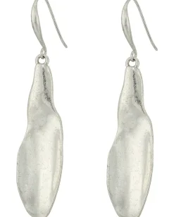 Robert Lee Morris Sculptural Petal Drop Earrings Soft Silver New