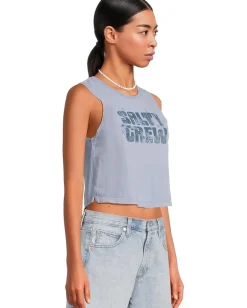 Salty Crew Sea Life Cropped Tank Violet Blue New