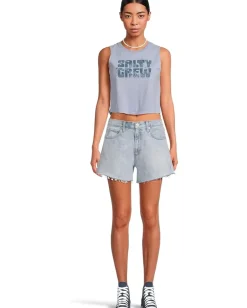 Salty Crew Sea Life Cropped Tank Violet Blue New