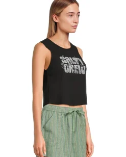 Salty Crew Sea Life Cropped Tank Black New