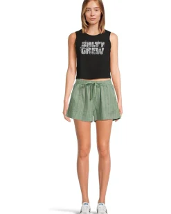 Salty Crew Sea Life Cropped Tank Black New