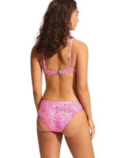 Seafolly Sea Skin Ring Front Bralette Fuchsia Rose Sale