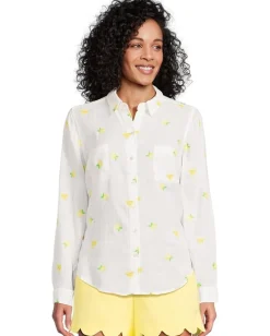 Lilly Pulitzer Sea View Button Down Honeycomb Lemon Bee Half Drop Hot