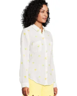 Lilly Pulitzer Sea View Button Down Honeycomb Lemon Bee Half Drop Hot