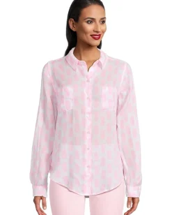 Lilly Pulitzer Sea View Button Down Rousseau Pink Slice Of Sunshine Discount
