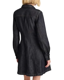 Madewell Seamed Shirt Mini Dress In Rinse Rinse Wash