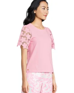 Lilly Pulitzer Sebene Knit Top Conch Shell Pink Hot