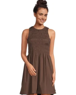 Madewell Selena Smocked Mini Roasted Chicory Hot