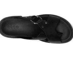 ECCO Seoul Toe Post Ring Ornament Slide Sandals Black Discount