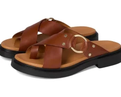 Women ECCO Seoul Toe Post Ring Ornament Slide Sandals