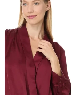 Women Liverpool Los Angeles Shawl Wrap Front Bracelet Sleeve Blouse Viscose Satin