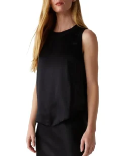 Michael Stars Shay Rib Binding Tank Black Clearance