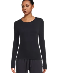 Eileen Fisher Sheer Knit Round Neck Slim Long Sleeve Tee Ink Online