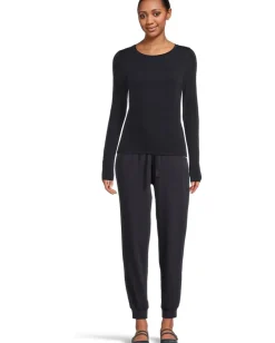 Eileen Fisher Sheer Knit Round Neck Slim Long Sleeve Tee Ink Online
