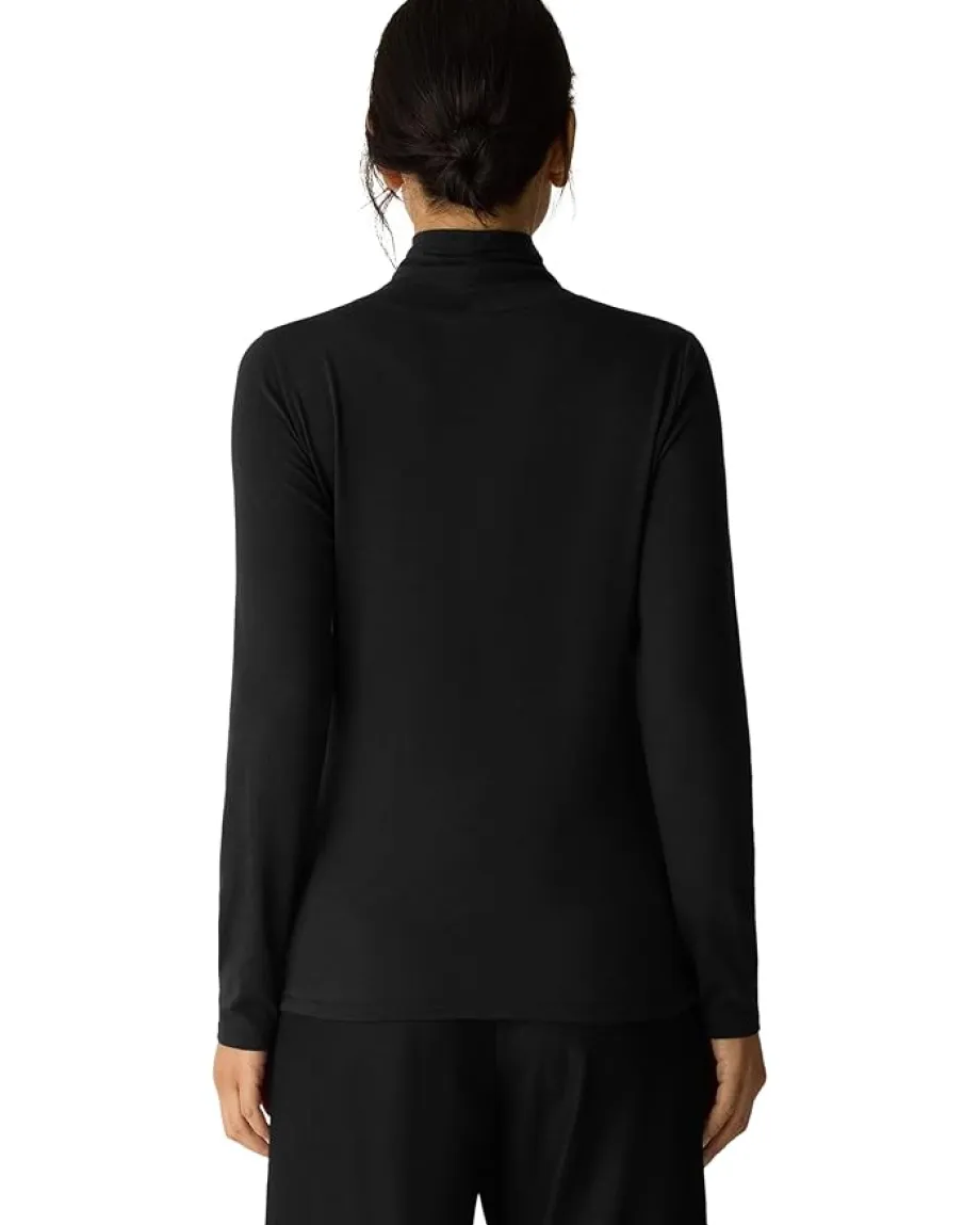 Women Eileen Fisher Sheer Knit Turtle Neck Top