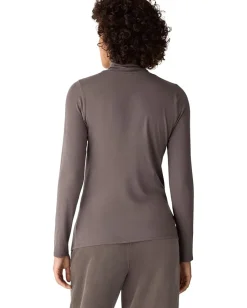 Eileen Fisher Sheer Knit Turtle Neck Top Rye Online