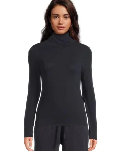 Eileen Fisher Sheer Knit Turtle Neck Top Ink Best
