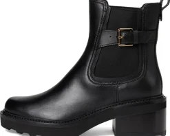 Cole Haan Shibley Waterproof Lug Buckle Booties Black Leather Sale