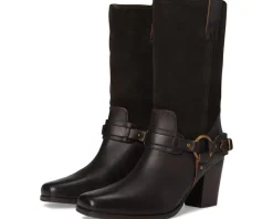 Frye Shiloh Harness Belted Dark Brown Hot