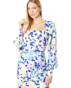 ONE33 Social Shirred Side Mini Blue Multi Clearance