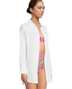 Tommy Bahama Shoreline Cotton Boyfriend Shirt White Online