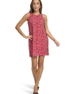 Calvin Klein Short Chiffon Trapeze Dress Hibscus Multi Outlet