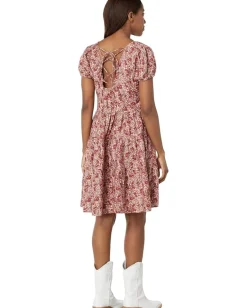 Lucky Brand Short Sleeve Babydoll Dress Mauve Multi Online