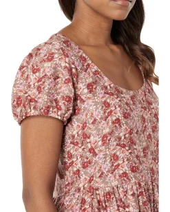 Lucky Brand Short Sleeve Babydoll Dress Mauve Multi Online