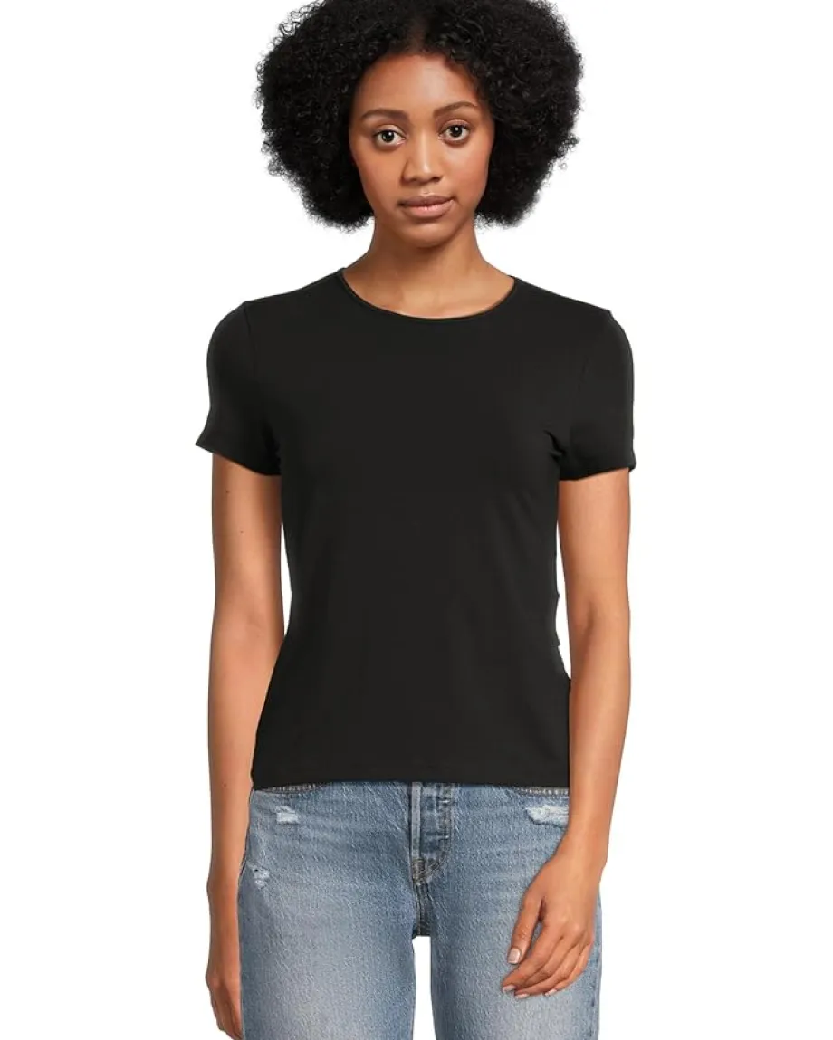 Lilla P Short Sleeve Crew Neck Black Discount