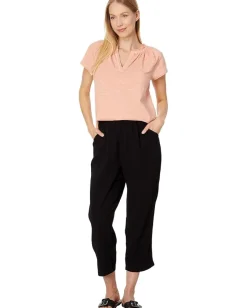 Mod-o-doc Short Sleeve Henley Swing Top Melon Sorbet Outlet