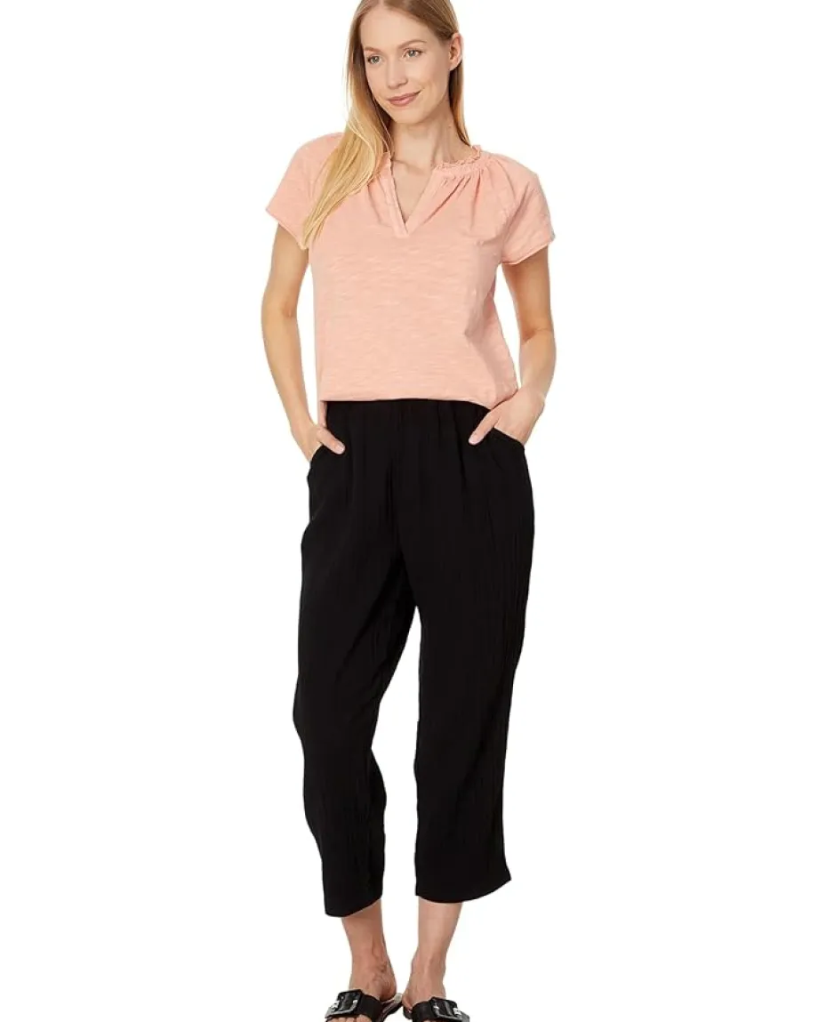 Mod-o-doc Short Sleeve Henley Swing Top Melon Sorbet Outlet