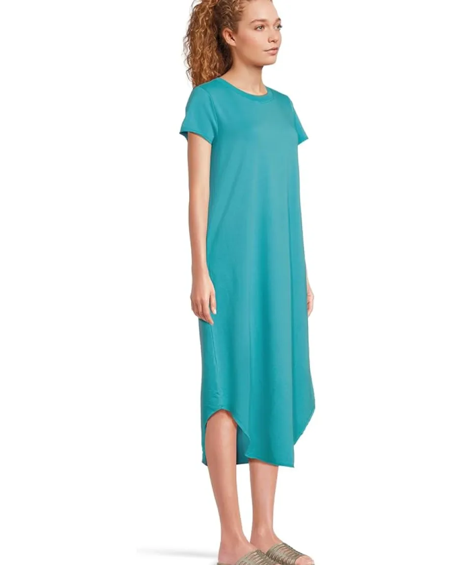 Mod-o-doc Short Sleeve Maxi Shirttail Crew Neck Dress Belize Online