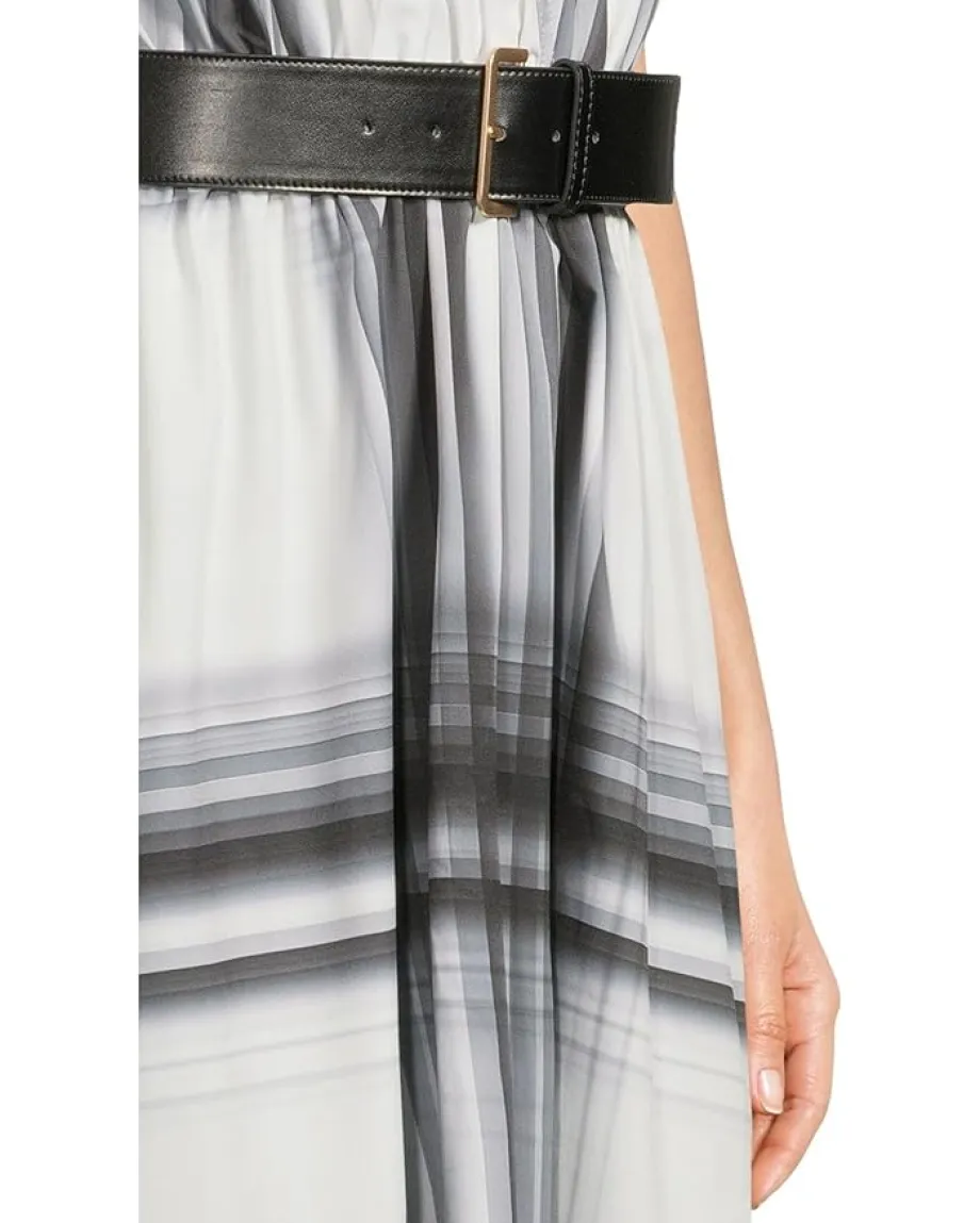 Women Calvin Klein Short Sleeve Printed Belted Commuter