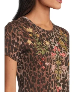 Women Johnny Was Short Sleeve Ruffle Hem Dress Malaya