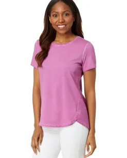 Women NIC+ZOE Short Sleeve Shirt Tail Crew Tee