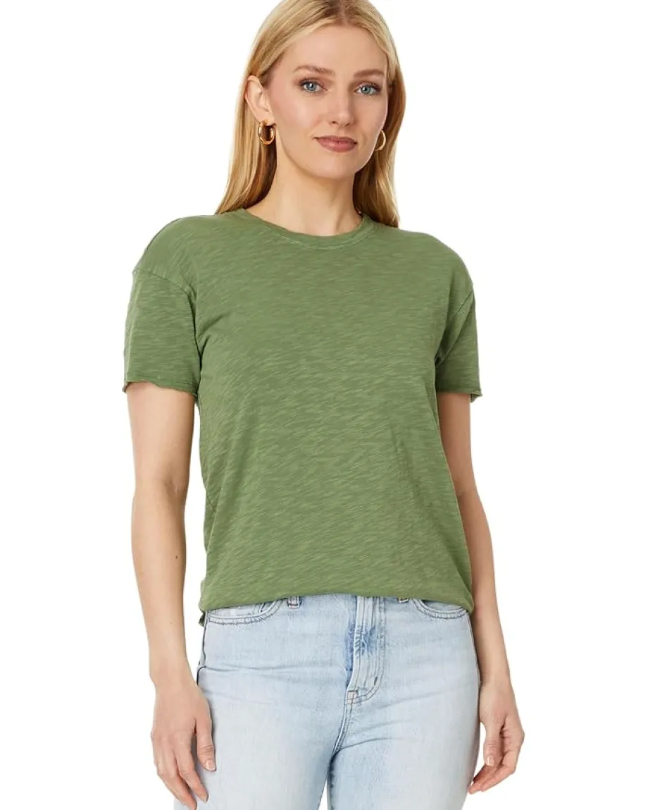 Mod-o-doc Short Sleeve Step Hem Crew Neck Tee Island Palms Discount