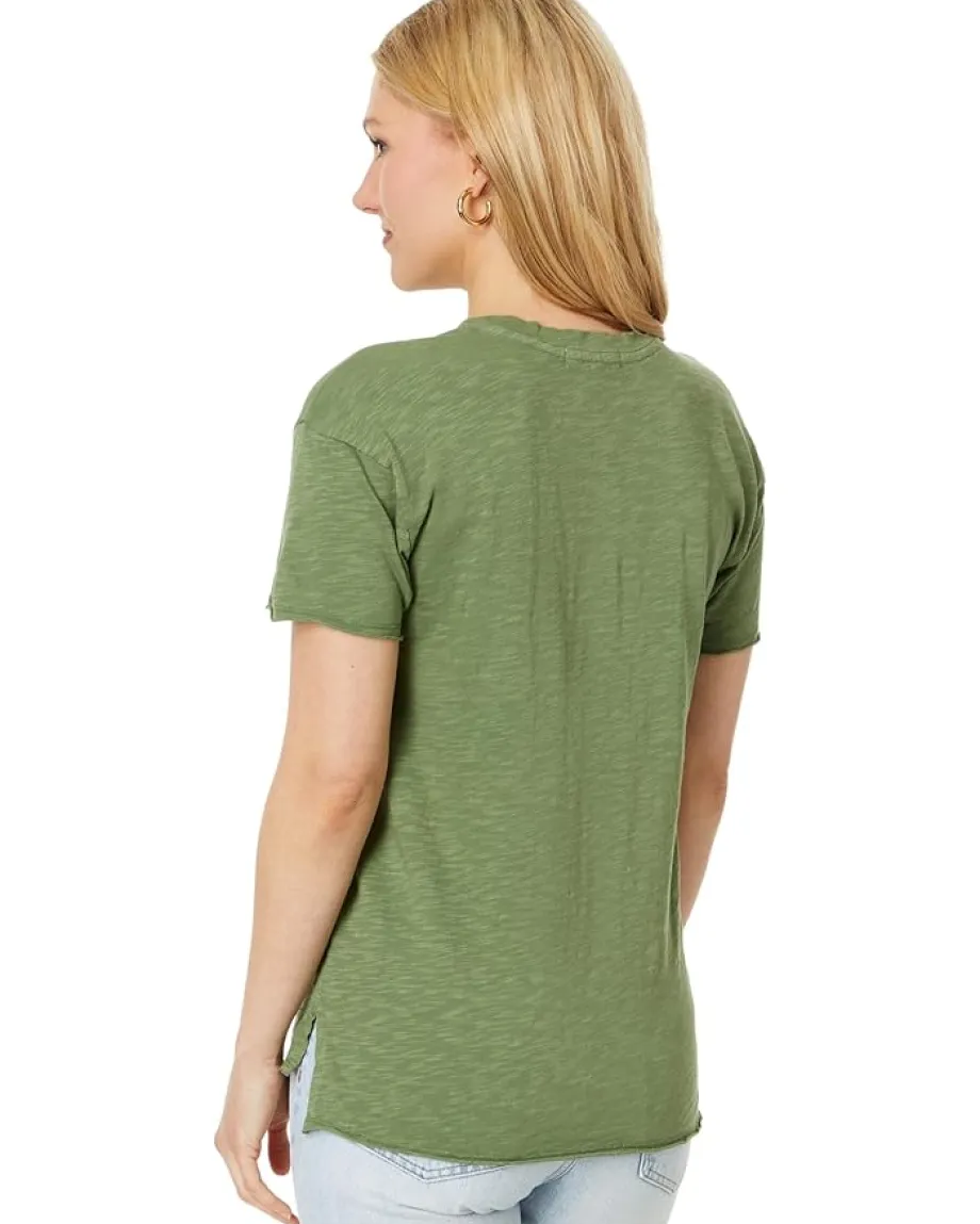 Mod-o-doc Short Sleeve Step Hem Crew Neck Tee Island Palms Discount