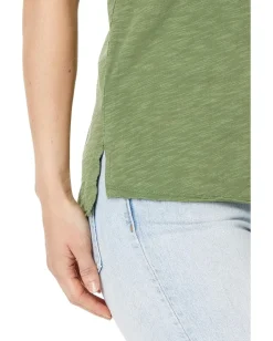 Mod-o-doc Short Sleeve Step Hem Crew Neck Tee Island Palms Discount