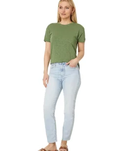 Mod-o-doc Short Sleeve Step Hem Crew Neck Tee Island Palms Discount