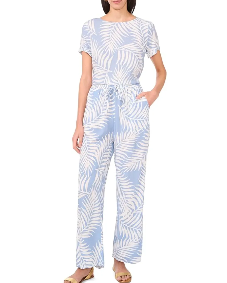 Vince Camuto Short Sleeve Tee With Rolled Cuff Lake Breeze 1 Sale