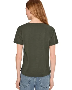 Mod-o-doc Short Sleeve V-Neck Boxy Tee Elm Green Sale