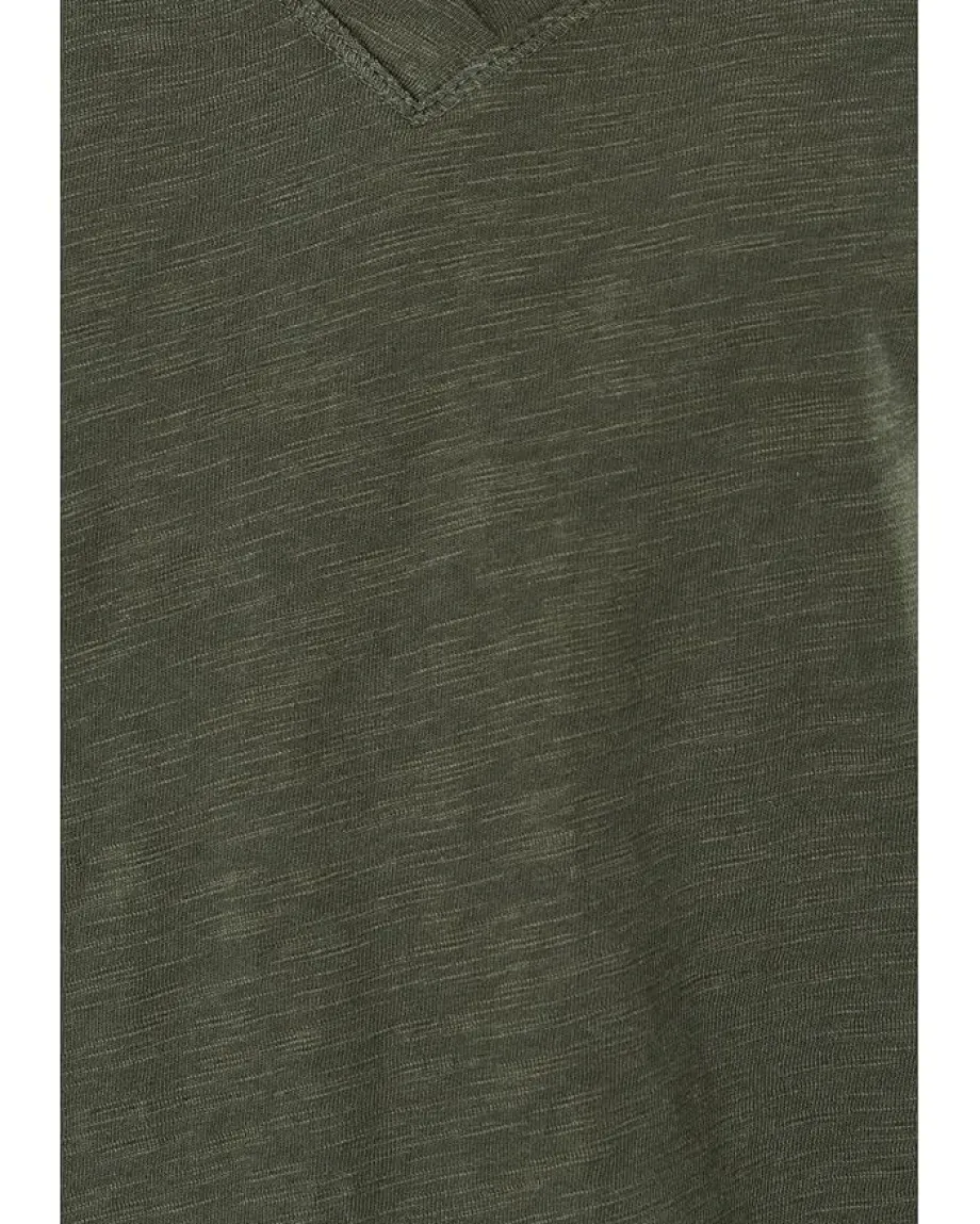 Mod-o-doc Short Sleeve V-Neck Boxy Tee Elm Green Sale