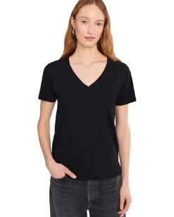 Mod-o-doc Short Sleeve V-Neck Boxy Tee Black
