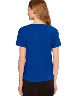 Mod-o-doc Short Sleeve V-Neck Boxy Tee Sapphire Best