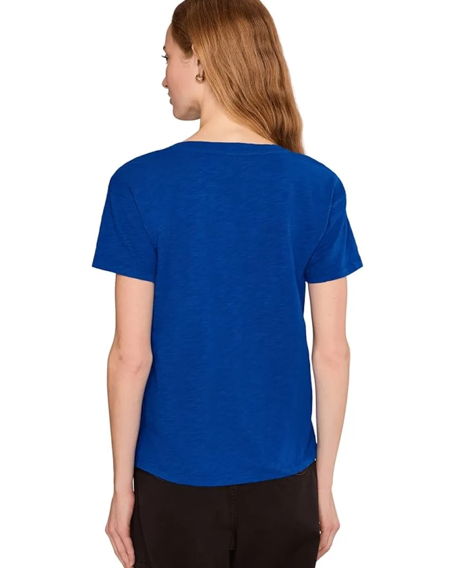Mod-o-doc Short Sleeve V-Neck Boxy Tee Sapphire Best