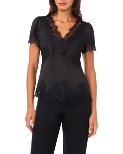 Women Vince Camuto Short Sleeve V-Neck with Lace