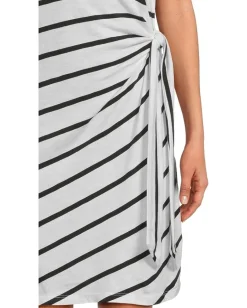 Sanctuary Side Tie T-shirt Dress White/Black Stripe 4 Online