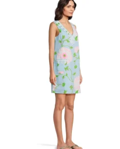 Lilly Pulitzer Sidonie Stretch Shift Fresh Water Blue Bursting Blooms Engineered Shift Discount
