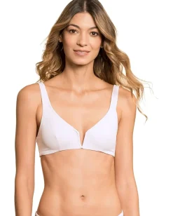 Maaji Simply Rib Victory V Wire Bralette Top White Clearance