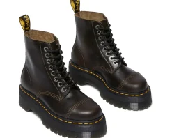 Dr. Martens Sinclair Leather Platform Boots Dark Taupe Outlet